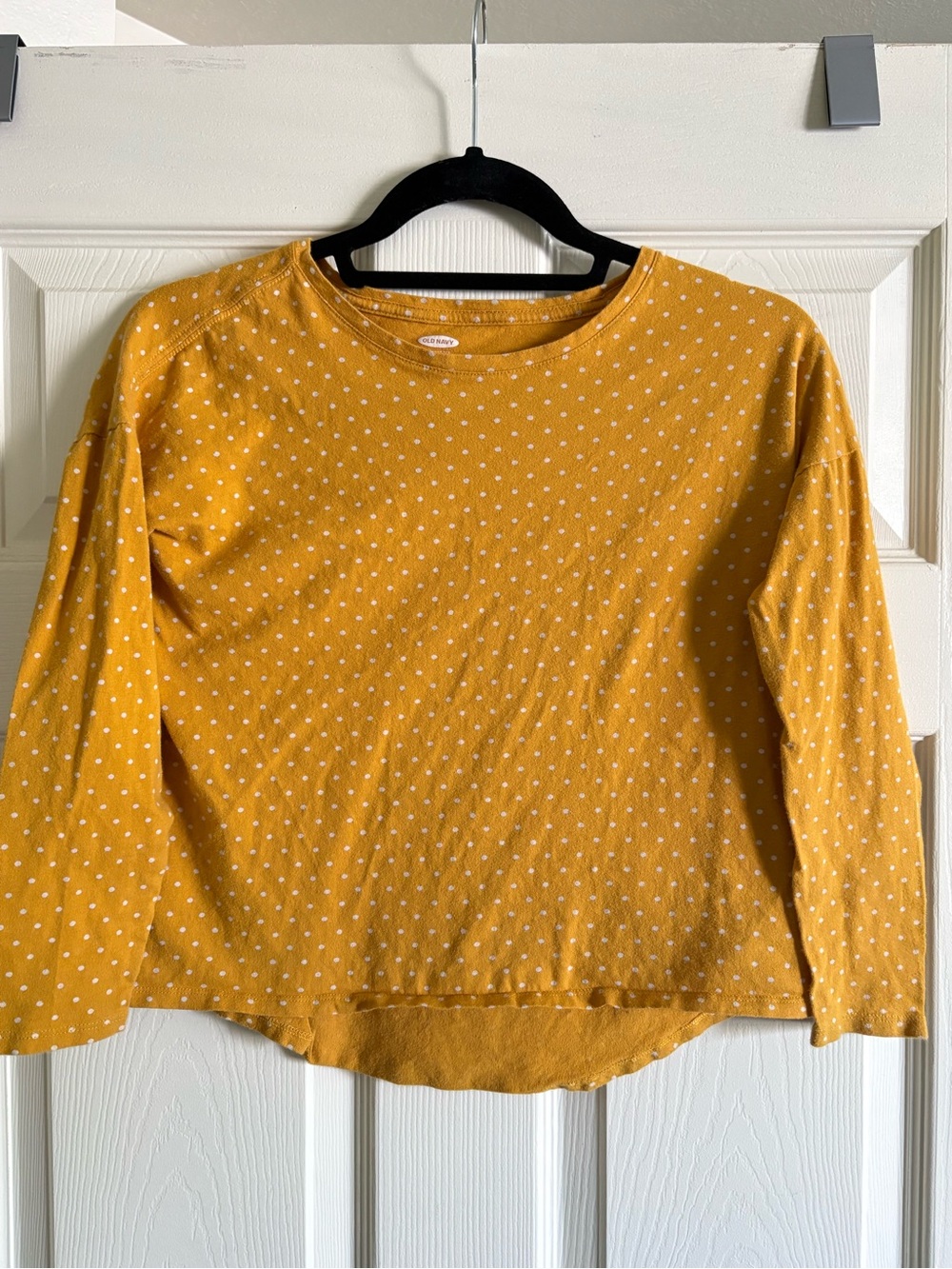 Old Navy Youth Mustard Polka Dot Long-Sleeve Tee